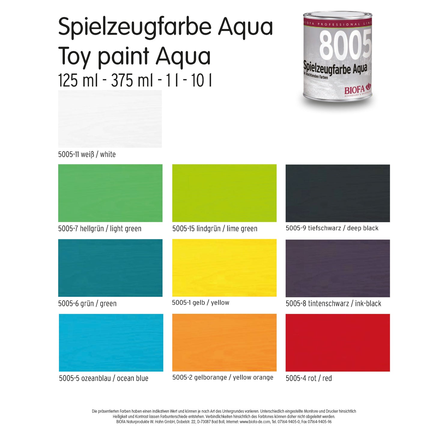 Spielzeugfarbe (8005 & 80051) | Biofa