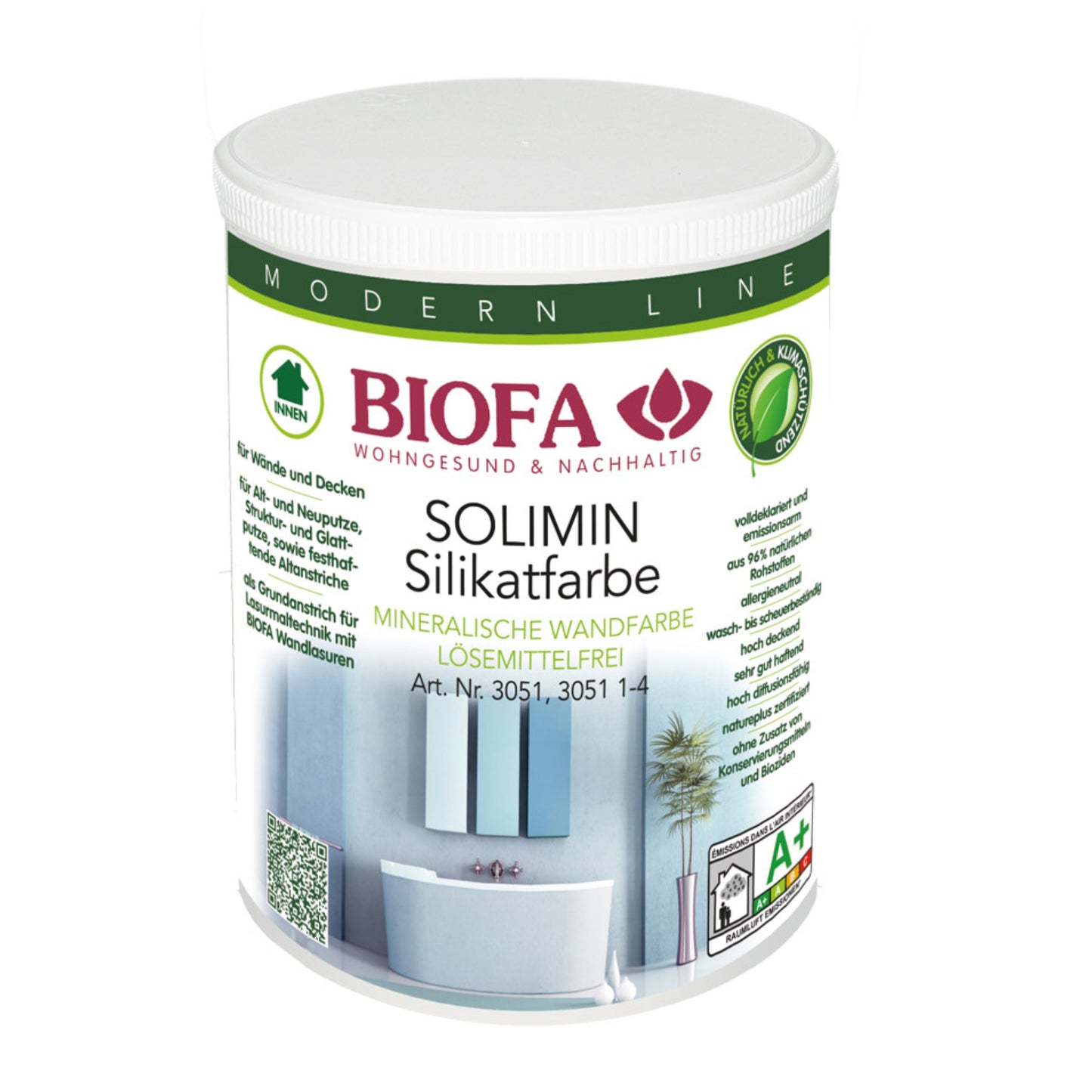 Silikatfarbe weiß (3051) | SOLIMIN Biofa